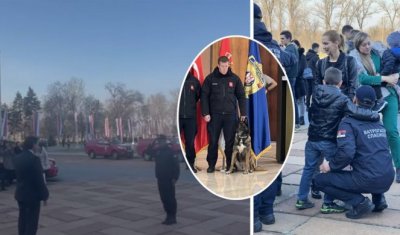DOBRODOŠLI HEROJI!Svečano dočekani srpski vatrogasci iz zemljotresom razorene Turske, NA ČELU KOLONE SPASILAC ZIGI
