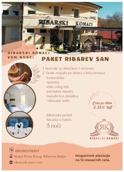 Ribarski konaci vam nude - Paket ribarski san